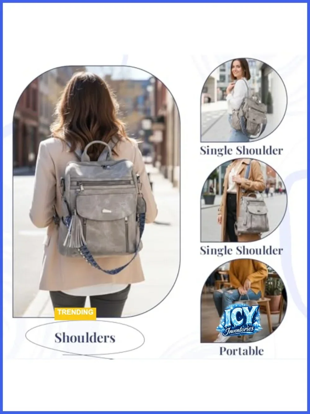PU Leather Small Backpack for Women Fashion Tassel Mini Backpack Purse Travel